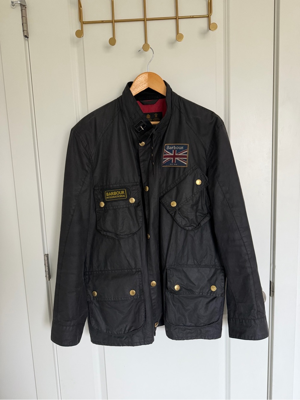 Barbour interns Men's Black Waxed Cotton Field Jacket